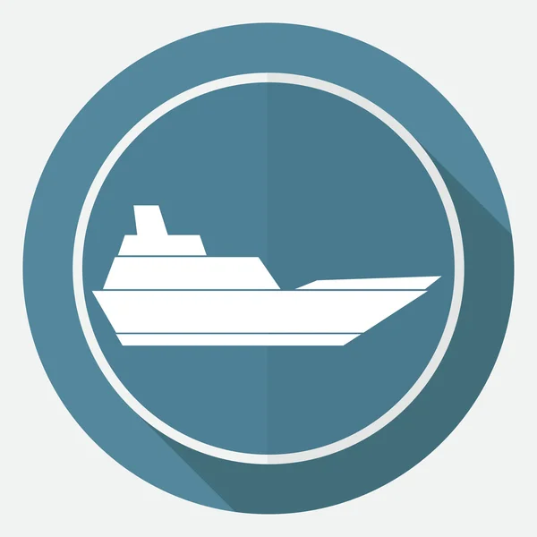 Nave, crociera, icona di viaggio — Vettoriale Stock