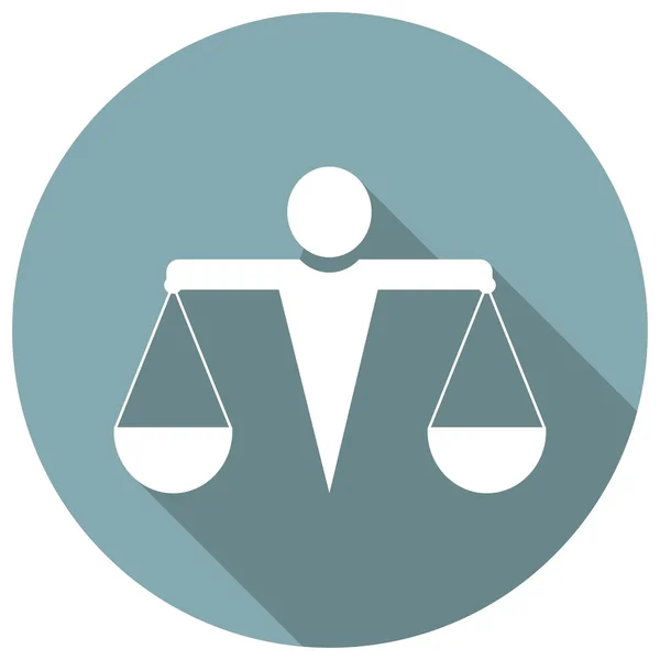Échelles de justice, icône du droit — Image vectorielle