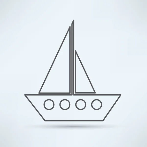 Nave, crociera, icona di viaggio — Vettoriale Stock
