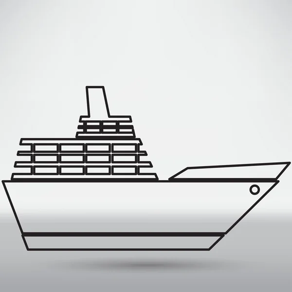 Икона яхты, путешествия, лодки — стоковый вектор