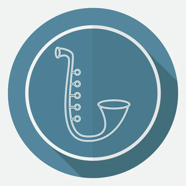 Saxophone, music instrument icon — Stock Vector