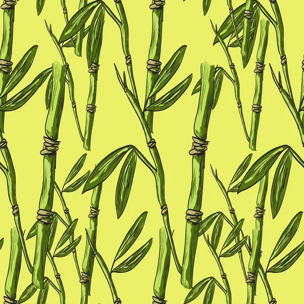 Patterrn floral de bambú — Vector de stock