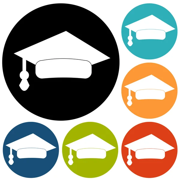 Icons of Graduation cap — Stock Vector
