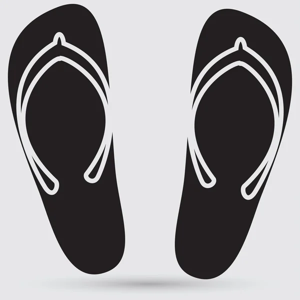 Beach pantofle, dovolená ikony — Stockový vektor