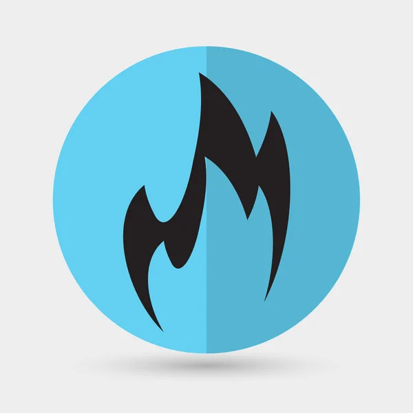 Eld, flamma ikonen — Stock vektor