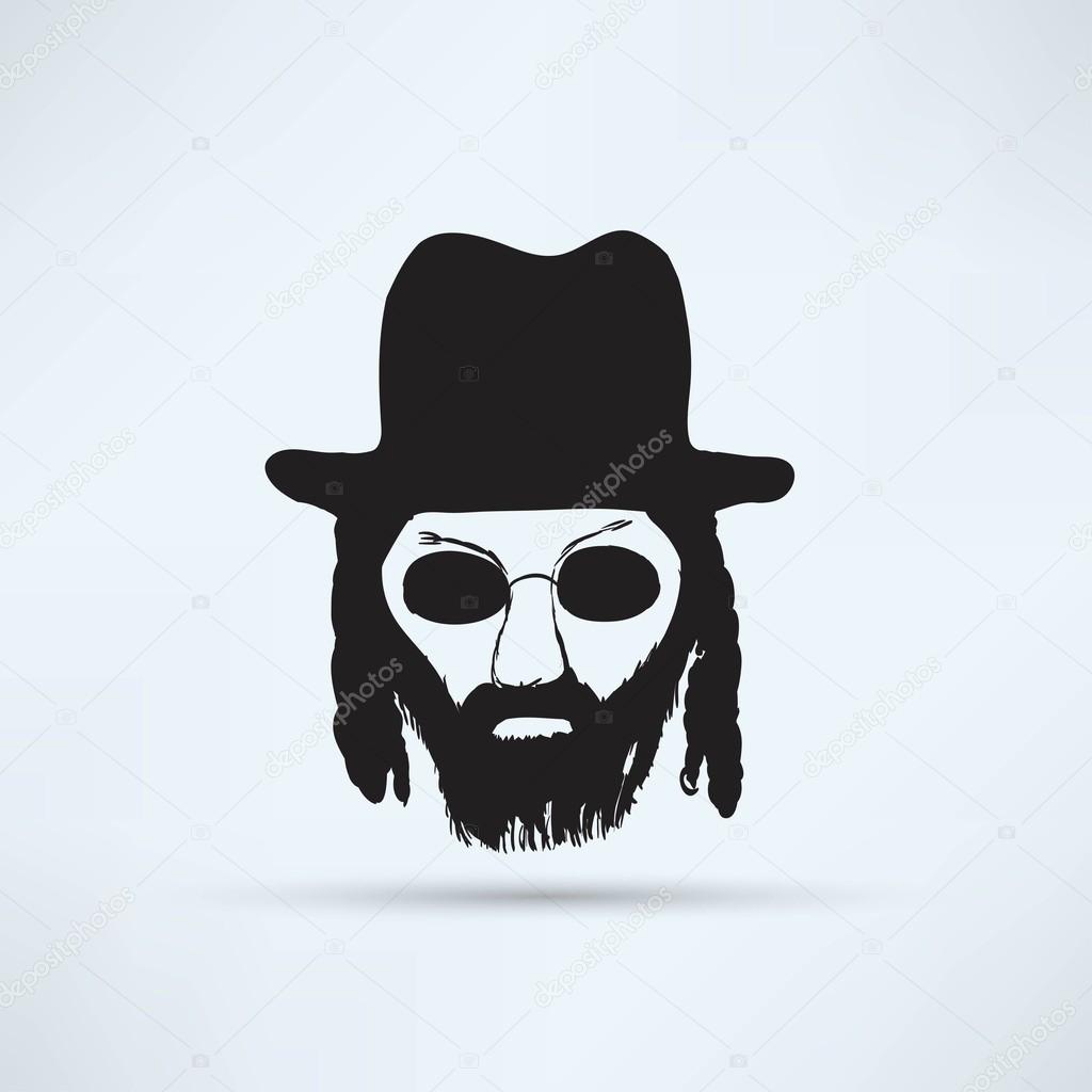 Orthodox jew, man in hat icon