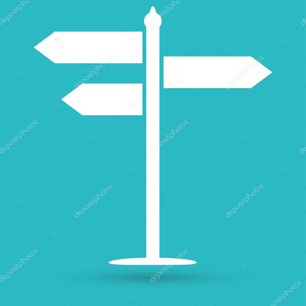 signpost, road sign icon