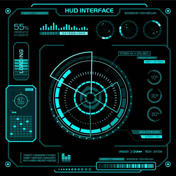 Concept Hud Interface Head Display Futuristic — Stock Vector