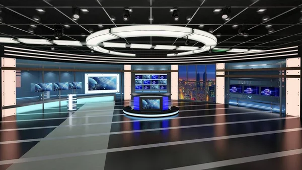 Virtual Studio green screen background 27. 3d RenderingVirtual set studio for chroma footage