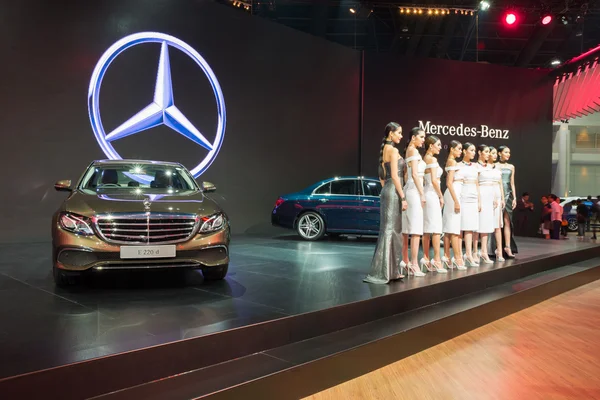 NONTHABURI - MARCH 23: NEW Mercedes Benz e220d on display at The — Stok fotoğraf