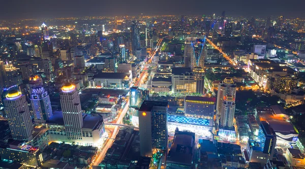 Bangkok at night or Twilight, Aerial Scenic Panoramic view — Stock Photo, Image