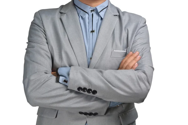 Corpo de homem de negócios vestindo camisa e terno — Fotografia de Stock