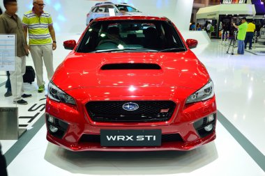 Nonthaburi - 1 Aralık: Subaru Wrx STI araba ekran Tayland at 