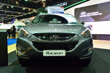 Nonthaburi - 1 Aralık: Hyundai Tucson Suv araç ekran Thail