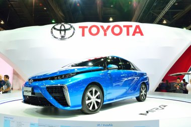 Bangkok - 26 Mart: Toyota Mirai, hidrojen motor araç, d