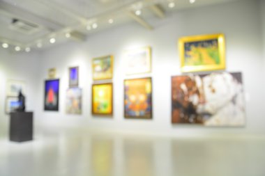 Bulanıklaştırma veya lobide bir modern sanat merkezinin görüntüsünü Defocus 