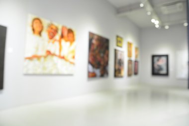 Bulanıklaştırma veya bir modern sanat kuruş lobisinin soyut resim Defocus