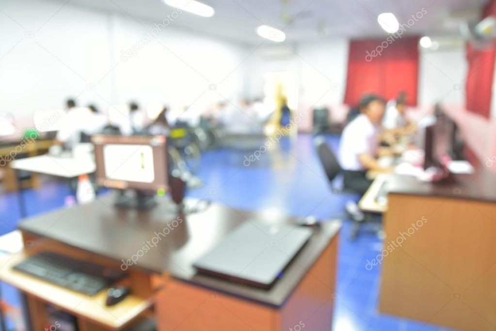 Blur or Defocus Background of Students in Computer Classroom