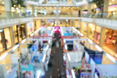 bulanık bokeh insanların alışveriş merkezinde alışveriş arka plan 