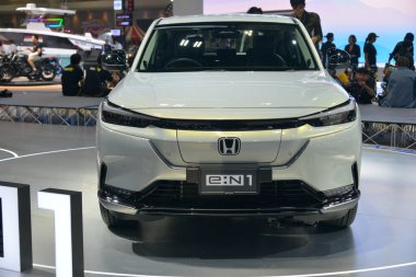 BANGKOK - 24 Mart 2025: Honda E 'nin iç tasarımı: N1,% 100 Elektrikli SUV Araç, 46. BANGKOK ULUSLARARASI MOTOR Şov 2025' de 24 Mart 2025 'te Bangkok, Tayland' da sergilenmektedir.