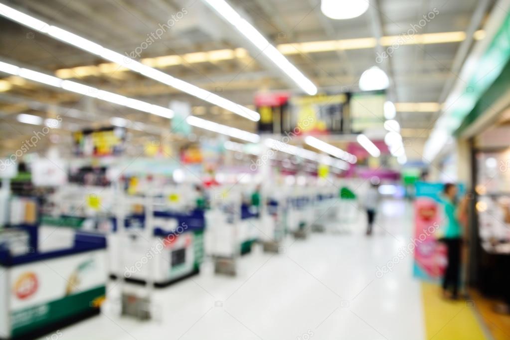 Supermarket blur background with bokeh, Miscellaneous Product sh
