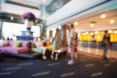 Bulanık soyut veya otel lobisinin arka plan bulanıklık