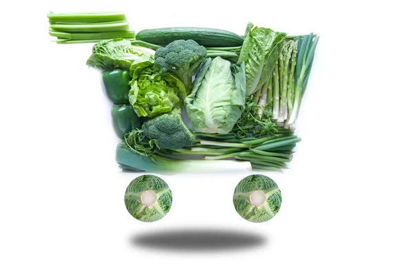 Fresh green grocery cart — Stock Photo, Image