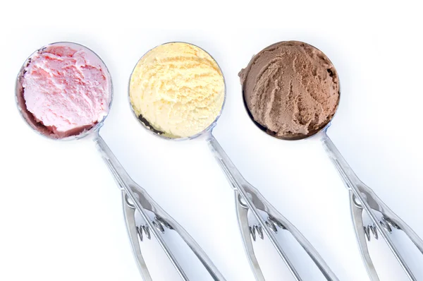 Palette di gelato in cucchiai — Foto Stock