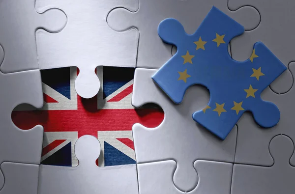 Brexit puzzel concept — Stockfoto