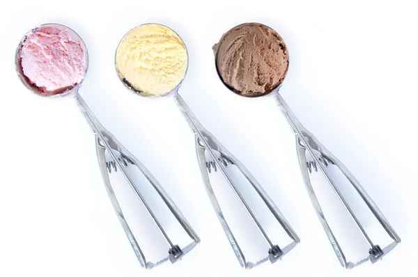 Palette di gelato in cucchiai — Foto Stock