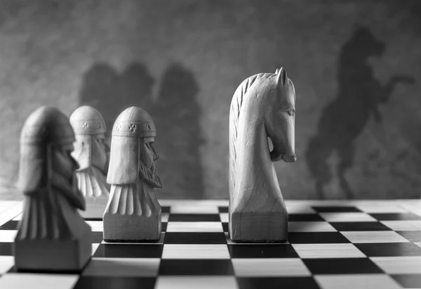 Chess häst som ledare begrepp — Stockfoto