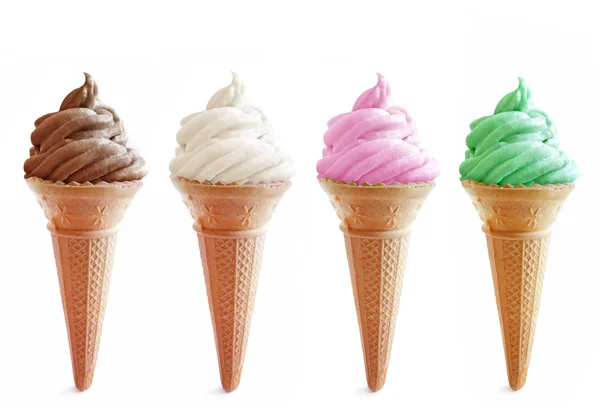 Row of ice cream cones — Stock Photo, Image