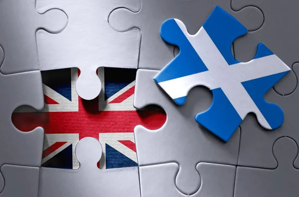 Scottish flag jigsaw puzzle — ストック写真