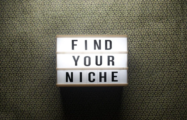 Find Your Niche Message Light Box — Stock Photo, Image