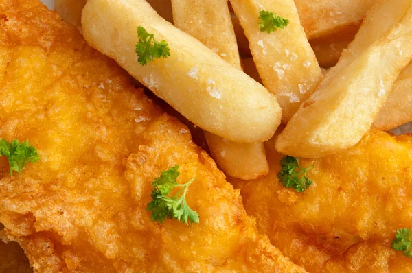 Fish Chips Meal Closeup — Stock Photo, Image