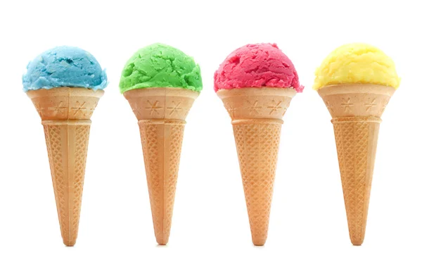 Assorted ice cream cones — Stock Photo, Image