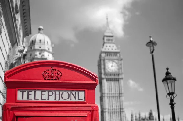 Londýnská červená telefonní budka — Stock fotografie