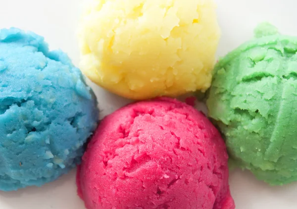 Flavored ice cream scoops — Stock Photo, Image