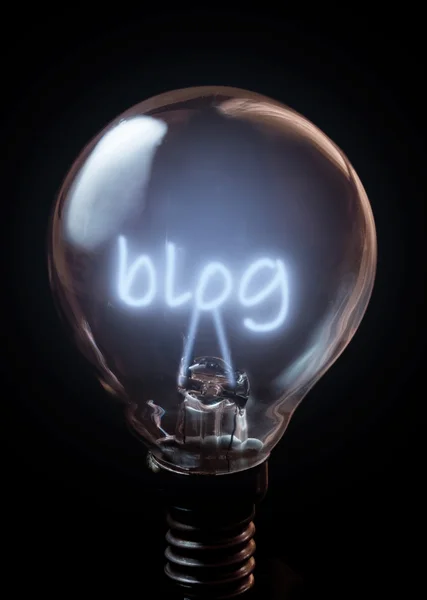 Blog illuminated bulb — Stock Photo, Image