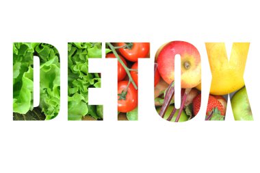 Detox text isolated on white clipart