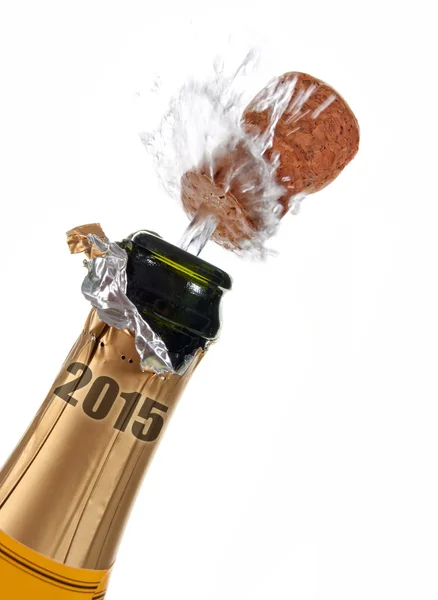 Новогодняя бутылка шампанского 2015 — стоковое фото