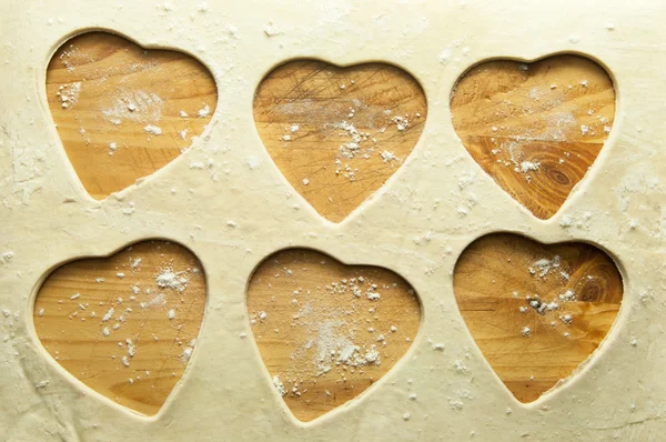 Kalp şekilleri ile pasta — Stok fotoğraf