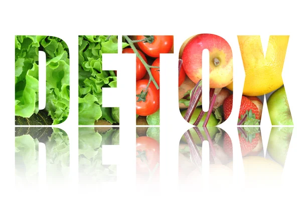 Detox text made from fruits — Stock Photo, Image