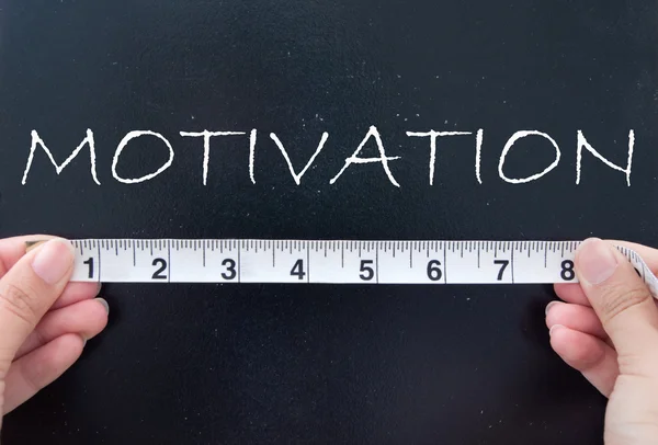 Medir la palabra motivación — Foto de Stock