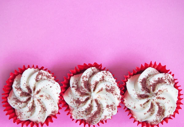 White Creamy cupcakes — Stock Photo, Image