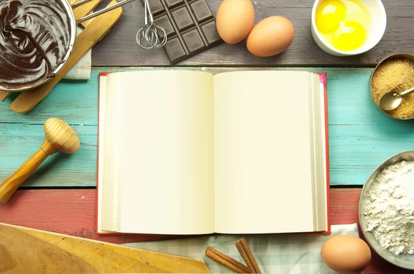 Open blank recipe book — Stock Photo, Image