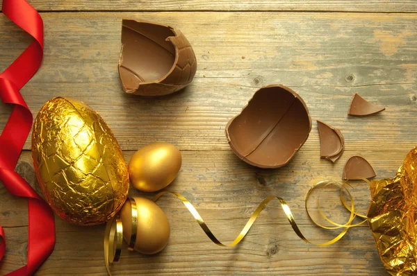 Golden easter eggs — Stock Photo, Image