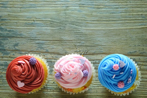 Flavored cream cupcakes — Stock Photo, Image