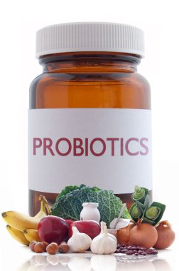 Probiotic pills concept  clipart