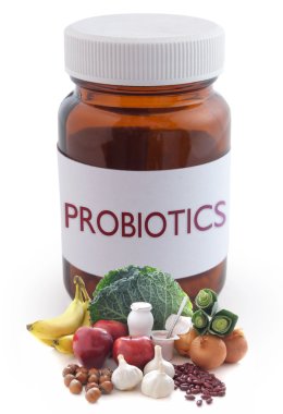 Probiotic pills concept clipart